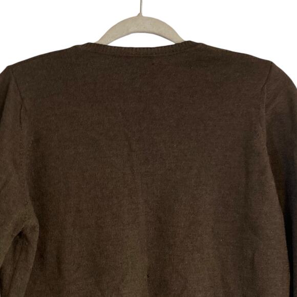 Womens Banana Republic Maroon Heather Moc Neck Recycled Wool Sweater Size Medium - Picture 11 of 16